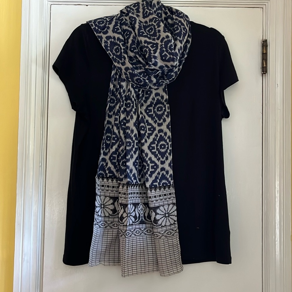 Pinkhouse Style blue Ikat scarf